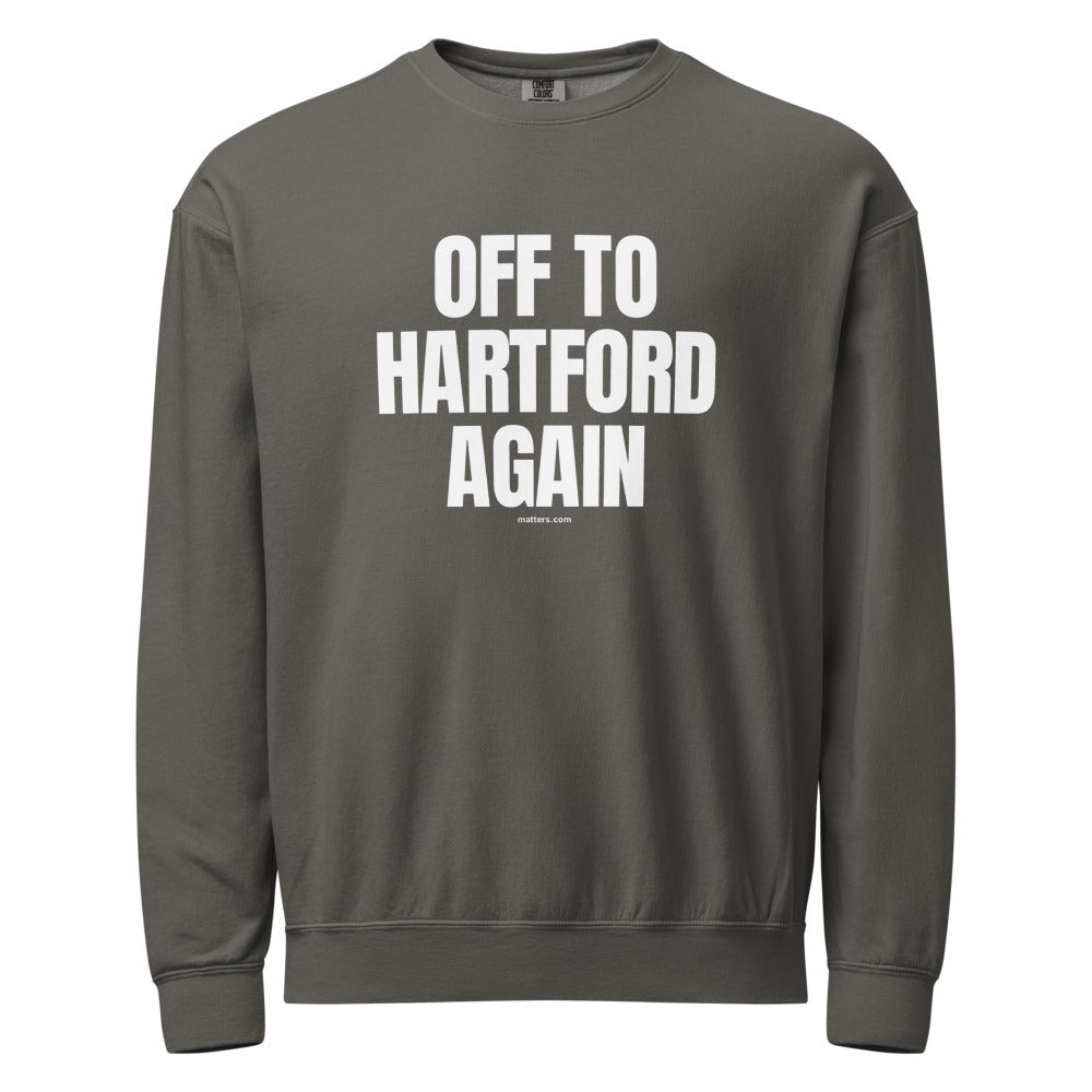 Off to Hartford again — Crewneck — Pepper (front)