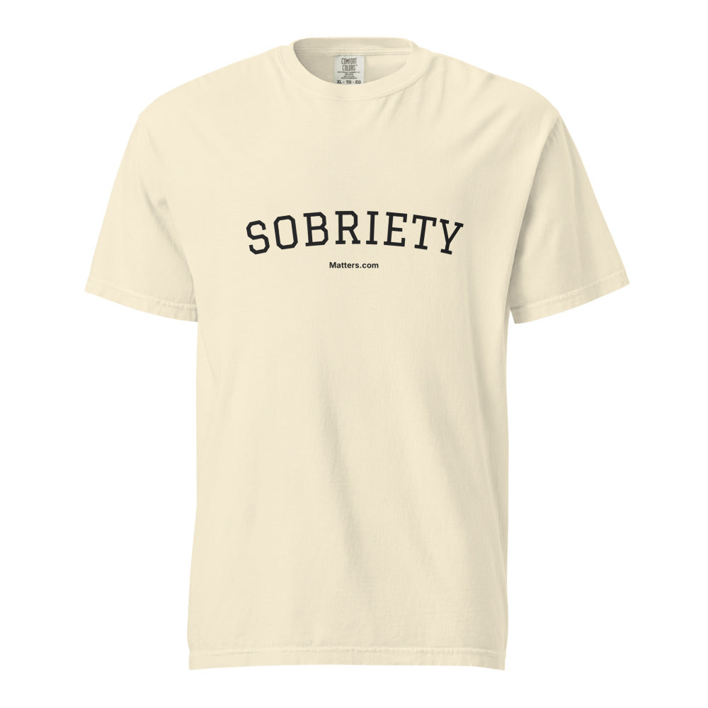 Sobriety — Collegiate Edition Tee — Ivory