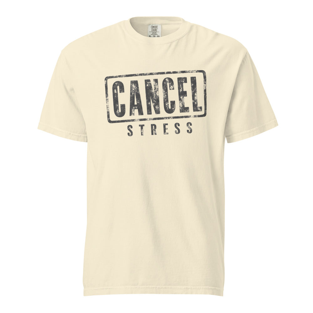 Cancel Stress — Tee — Ivory (front)