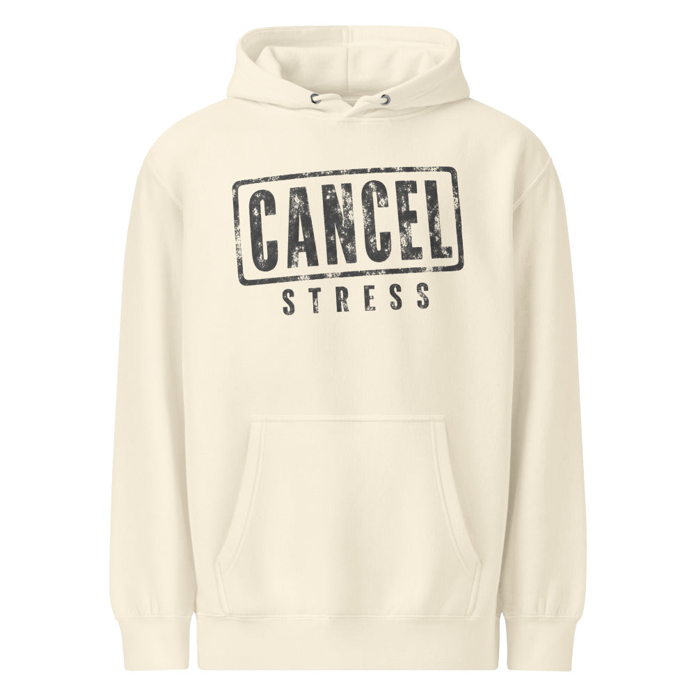 Cancel Stress — Soft Hoodie — Sandshell (front)