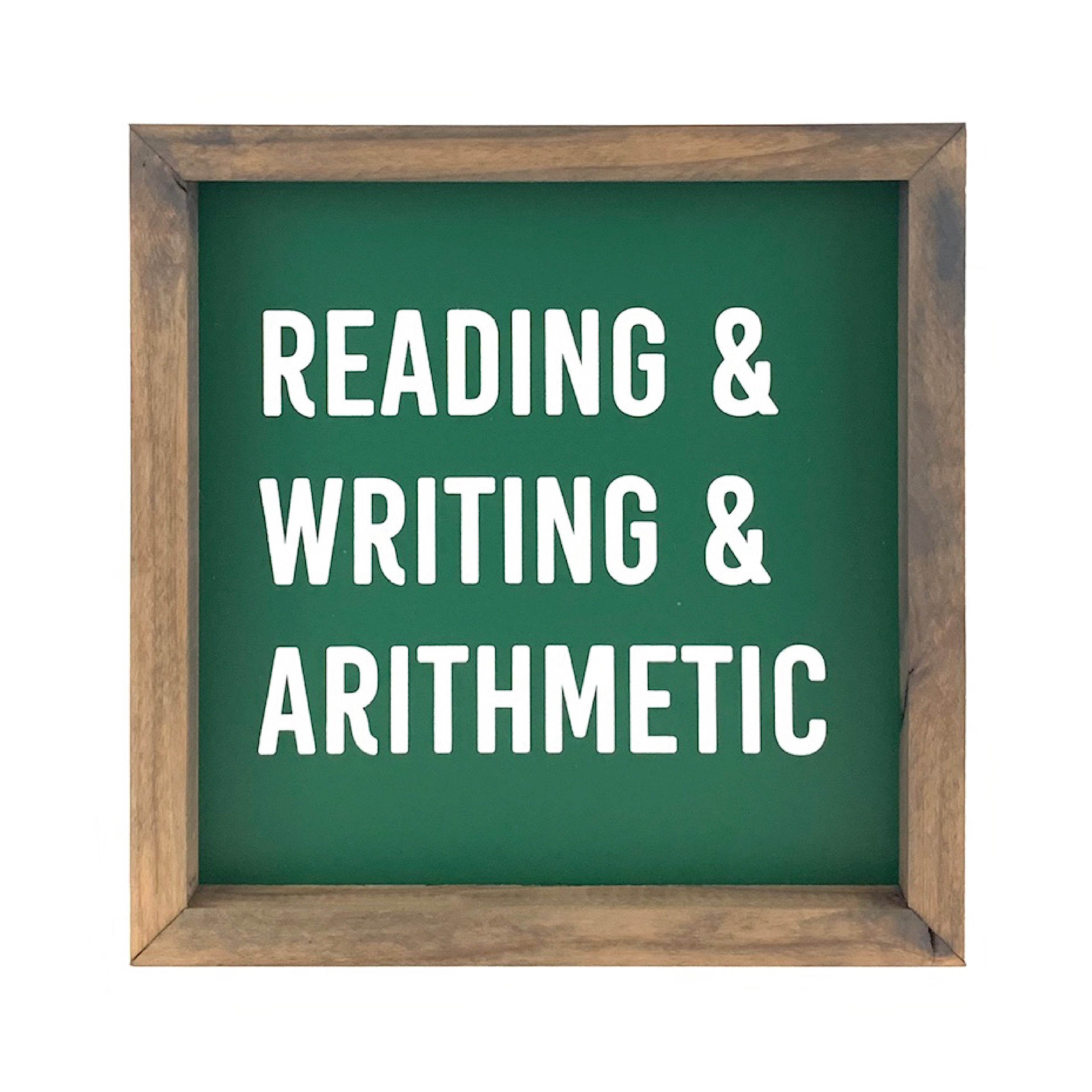 Reading Writing Arithmetic Framed Saying